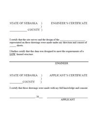Certification for plans form 