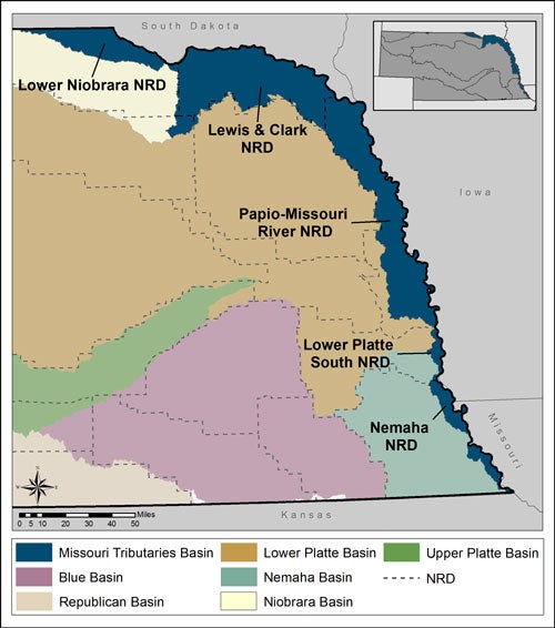 Missouri Tributaries Basin Map