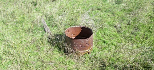 Barrel placed over a principal spillway inlet