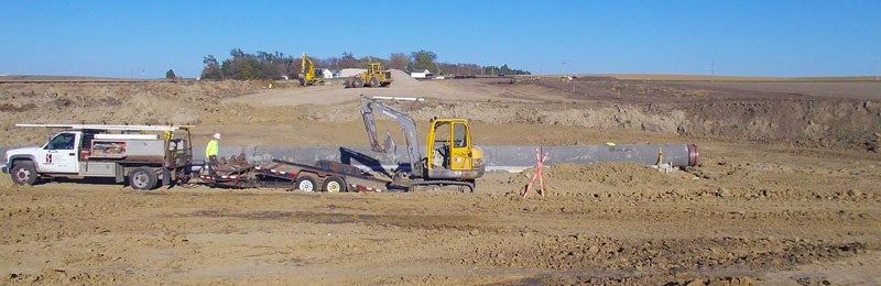 construction crew building dam