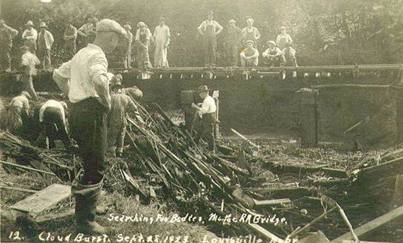 old photo of debris