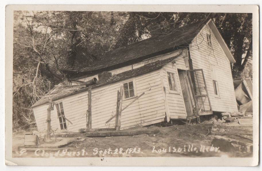 old photo of damaged building