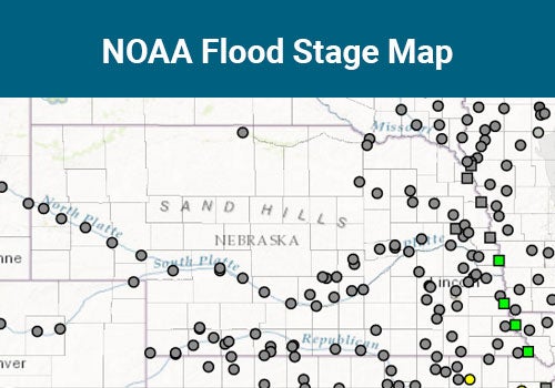 NOAA Flood Stage Map