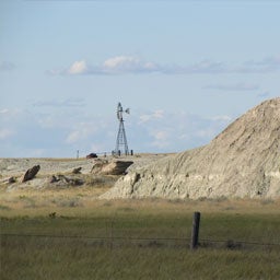 view of land and windmill