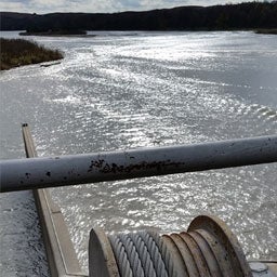 view of a body of water and cable